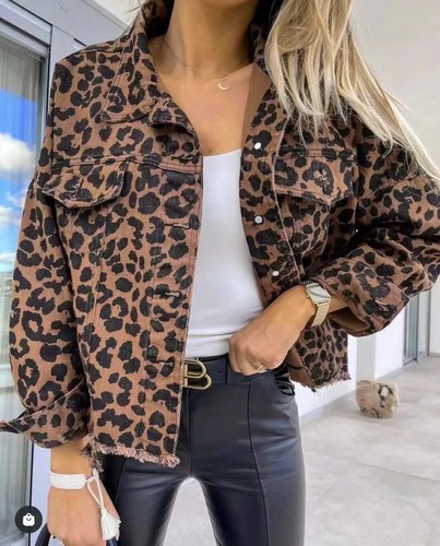 Giacca animalier denim - giacca, corta