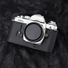Custodia fotocamera vintage in vera pelle mezza avvolgente protezione borsa per Nikon FM3A nera