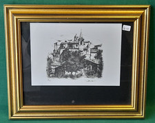 QUADRO VINTAGE CORNICE E VETRO STAMPA DISEGNO A CHINA OTTAVIANI GIULIANO. BE85