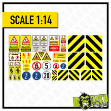 Set adesivi 1:14 - 1:16 AVVERTENZE TAMIYA WEDICO gru cantiere caricatore bruco