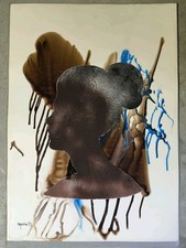 Meraviglioso dipinto di grande misura a tecnica mista, formato 70 x 50