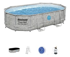 PISCINA FUORI TERRA BESTWAY OVALE, USATA,  DIMENSIONI cm.488 X 305 X 107  [DA01]