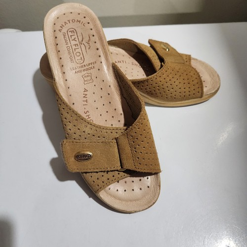 Sandalo fly flot pelle marrone - sandalo,