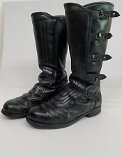 ANFIBI STIVALI MILITARI Motociclista 42 Suola Vibram Vintage Fibbie 2000 Polizia