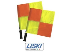 SET ASTE GUARDALINEE CON DUE BANDIERE A SCACCHI - MADE IN ITALY -