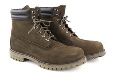 TIMBERLAND 73543-A3598 scarpe uomo EU45.5/46 pelle kaki casual alte con logo