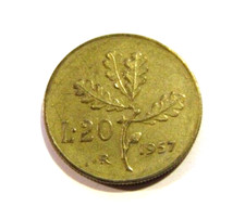Italy 1957 20 Lire Coin