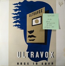 Ultravox Rage In Eden Vinyl