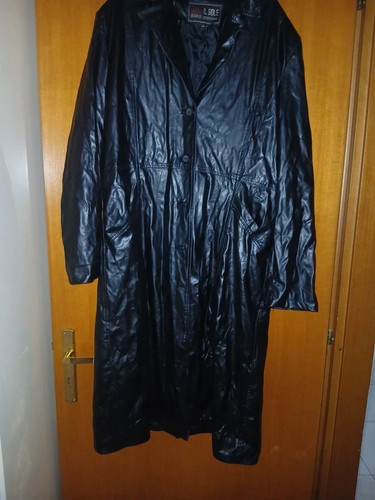 Giacca lunga ecopelle nera - , tg