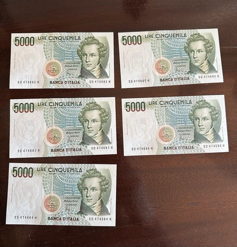 Lotto 5000 lire bellini - lire,