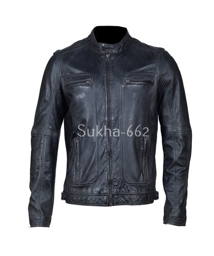 Giacca uomo motociclista pelle - giacca,