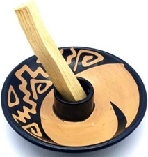 CRIGEMA - Piatto Porta Palo Santo in Ceramica - Artigianato Peruviano modello Hu