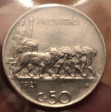 50 Centesimi 1921 Leoni
