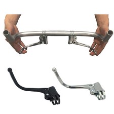 2-23 Leve Freno 160g Curva Nero/Argento Tubo Acciaio Ingranaggio Fisso