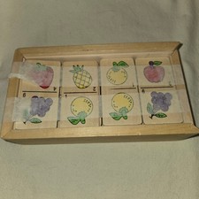 Domino frutta legno vintage - in,
