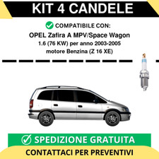 KIT 4 CANDELE per OPEL Zafira