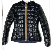 Giacca termica K-WAY nera blu reversibile giglio più doppio imbottito M 7 impermeabile