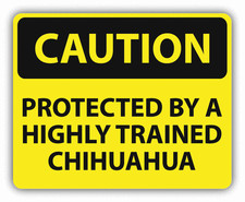 Adesivo decalcomania paraurti auto insegna chihuahua addestrata 5" x 4"