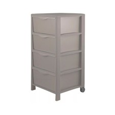 Cassettiera Salvaspazio 4 Cassetti, Polipropilene, 39,5 x 38 x h 82 cm