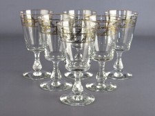 Servizio bicchieri vetro figure Neoclassiche oro modernariato design anni ‘60