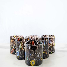 Set 6 Bicchieri in Vetro di Murano Fatti a Mano Artigianali 350 ml Tower MurArt