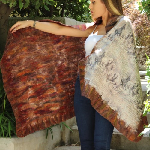 Poncho feltro fatto mano - a,