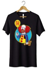 T-Shirt Maglietta Pennywise Homer Divertente Tshirt Maglia Simpson Horror Funny