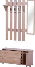 DecHome Set 3 Pezzi Scarpiera Appendiabiti e Specchio Per Ingresso 8370D1AK