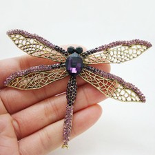 Gold-Tone Purple Dragonfly