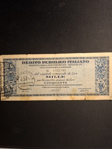 Titolo finanziario lire - da,