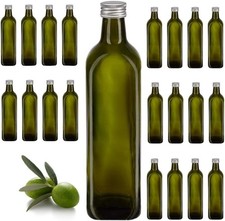 6 Bottiglie in Vetro Verde Scuro UVAG Marasca Per Olio liquore 750 ml con Tappi