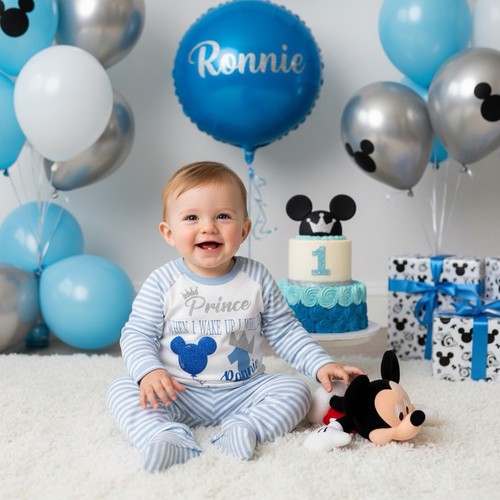 Pigiama righe blu compleanno - a,
