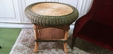Tavolino Vimini Rotondo BONACINA Bambù Rattan bamboo Design Vintage Anni 70