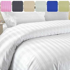 Set di copripiumone di lusso qualità hotel 100% cotone egiziano a righe raso doppia