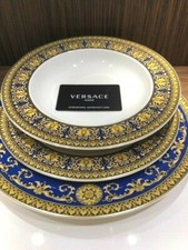 Rosenthal meets Versace Porcellana Medusa blau Set x 3 pezzi Tavola 