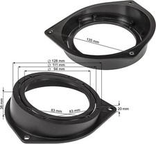 2 Anelli Adattatori Supporti Casse Altoparlanti Posteriori per Fiat Grande Punto