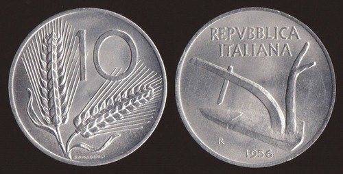 Lire 1956 spighe - lire, italia