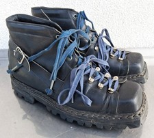 Scarponcini cuoio nero Reparti Alpini CC Sciatori del 1946 forse WW2 rara tg. 44