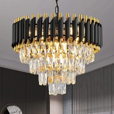 Lampadario LED cristallo nero