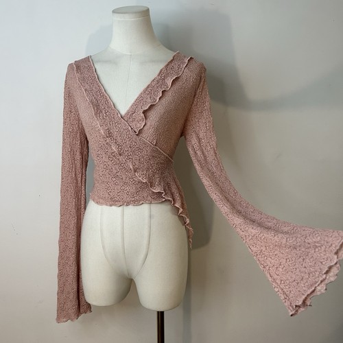 Top rosa trasparente pizzo