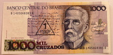 BANCONTA BRASILE 1000 cruzados banco central do brasil Federal Republic  Brazil