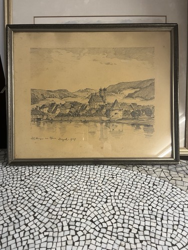 Antico acquerello disegno