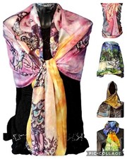 foulard grande stola sciarpa coprispalle hijab PURA SETA 100% donna uomo