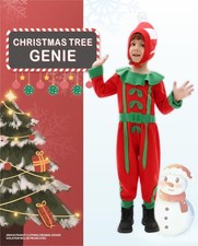 Costume Albero di Natale Unisex Bambini Gioco di Ruolo Tuta Con Cappello Set Natale
