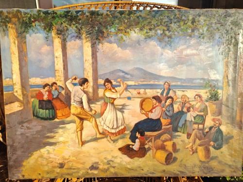 Olio tela scuola napoletana - olio,