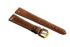 Cinturino orologio Vintage in VERA PELLE DI LUCERTOLA piatto tortora 20mm