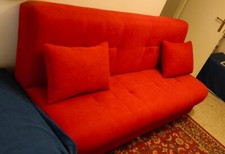 Divano letto rosso una piazza - divano, rosso,