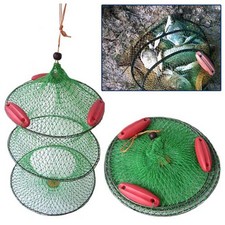 RETE NASSA PESCATORE RETINO PORTA PESCI PESCATO PER LA PESCA CON 3 GALLEGGIANTI