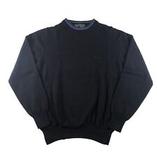 Fred Perry Black Round Neck Wool Pullover M