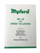 Tornio ML10 Speed10 manuale funzionamento e lista ricambi n.743K - direttamente da Myford